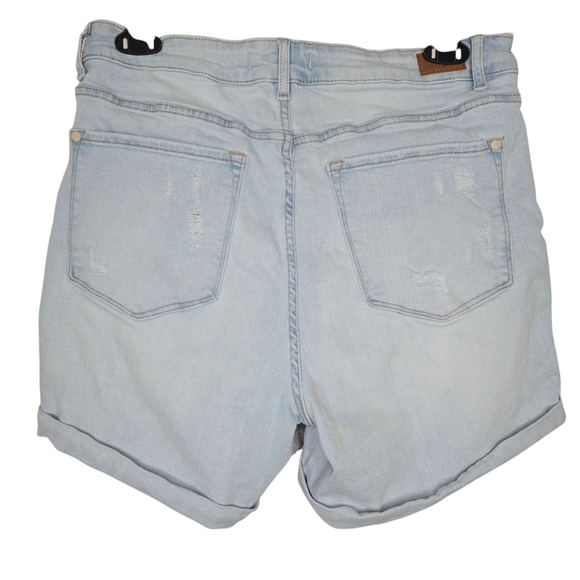 Judy Blue Light Blue Distressed Jean Shorts - Picture 2 of 12
